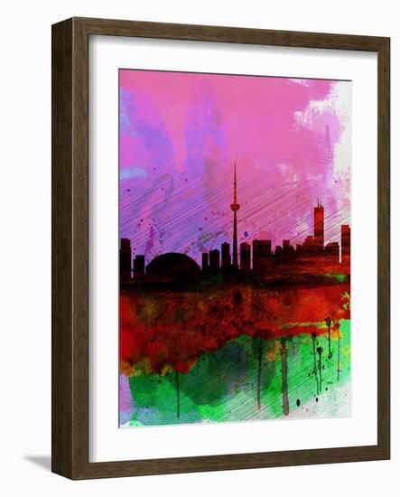 Toronto Watercolor Skyline-NaxArt-Framed Art Print