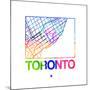 Toronto Watercolor Street Map-NaxArt-Mounted Art Print