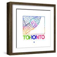 Toronto Watercolor Street Map-NaxArt-Framed Art Print