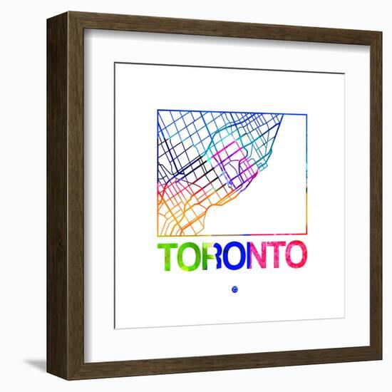 Toronto Watercolor Street Map-NaxArt-Framed Art Print