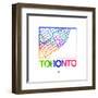 Toronto Watercolor Street Map-NaxArt-Framed Art Print