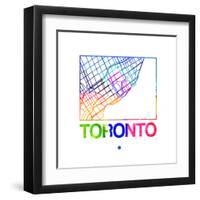 Toronto Watercolor Street Map-NaxArt-Framed Art Print