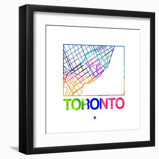 Toronto Watercolor Street Map-NaxArt-Framed Art Print