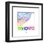 Toronto Watercolor Street Map-NaxArt-Framed Art Print