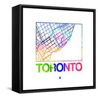 Toronto Watercolor Street Map-NaxArt-Framed Stretched Canvas