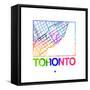 Toronto Watercolor Street Map-NaxArt-Framed Stretched Canvas
