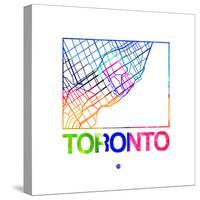 Toronto Watercolor Street Map-NaxArt-Stretched Canvas