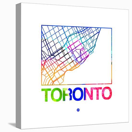 Toronto Watercolor Street Map-NaxArt-Stretched Canvas