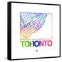 Toronto Watercolor Street Map-NaxArt-Framed Stretched Canvas