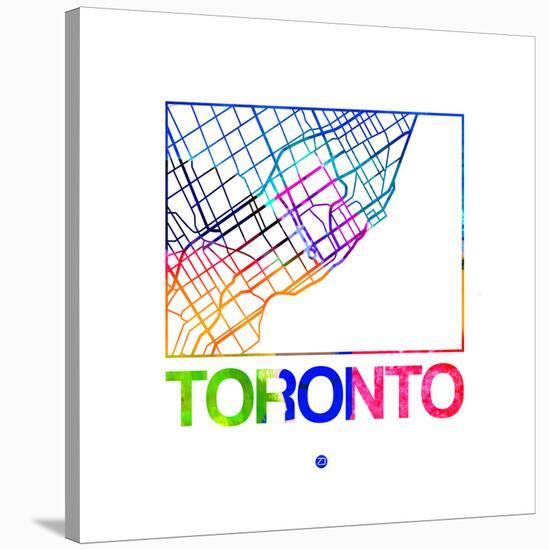 Toronto Watercolor Street Map-NaxArt-Stretched Canvas
