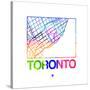 Toronto Watercolor Street Map-NaxArt-Stretched Canvas