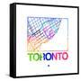 Toronto Watercolor Street Map-NaxArt-Framed Stretched Canvas