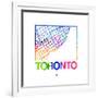 Toronto Watercolor Street Map-NaxArt-Framed Premium Giclee Print