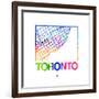 Toronto Watercolor Street Map-NaxArt-Framed Premium Giclee Print