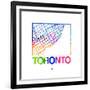 Toronto Watercolor Street Map-NaxArt-Framed Premium Giclee Print