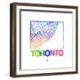 Toronto Watercolor Street Map-NaxArt-Framed Premium Giclee Print