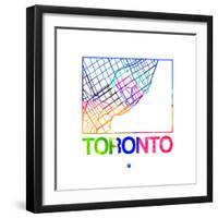 Toronto Watercolor Street Map-NaxArt-Framed Premium Giclee Print