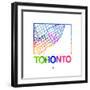 Toronto Watercolor Street Map-NaxArt-Framed Premium Giclee Print