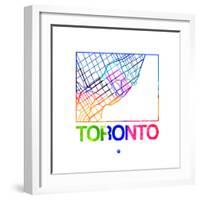 Toronto Watercolor Street Map-NaxArt-Framed Premium Giclee Print