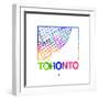 Toronto Watercolor Street Map-NaxArt-Framed Premium Giclee Print