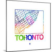 Toronto Watercolor Street Map-NaxArt-Mounted Premium Giclee Print