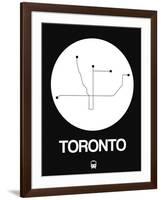Toronto White Subway Map-NaxArt-Framed Art Print