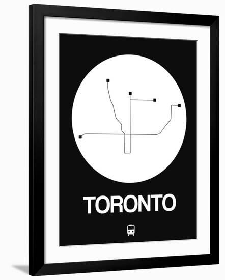 Toronto White Subway Map-NaxArt-Framed Art Print