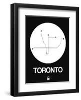 Toronto White Subway Map-NaxArt-Framed Art Print