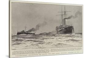 Torpedo-Boat Destroyers En Route for the China Station, Coaling at Sea-null-Stretched Canvas