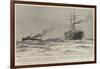 Torpedo-Boat Destroyers En Route for the China Station, Coaling at Sea-null-Framed Giclee Print