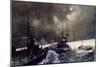 Torpedo Boats in Action at the Naval Manoeuvres-Charles Edward Dixon-Mounted Giclee Print
