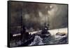 Torpedo Boats in Action at the Naval Manoeuvres-Charles Edward Dixon-Framed Stretched Canvas