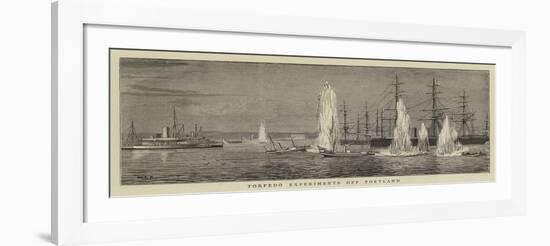 Torpedo Experiments Off Portland-William Edward Atkins-Framed Giclee Print