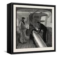 Torpedo Gun Boat, Commander's Cabin in the after Part of the Ship, 1888-null-Framed Stretched Canvas