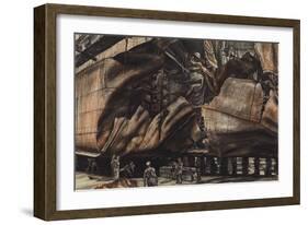 Torpedoed Oil Tanker-Muirhead Bone-Framed Giclee Print