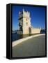 Torre De Belem River Along the Lisbon Port-Alain Evrard-Framed Stretched Canvas