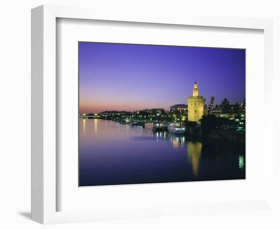 Torre Del Oro and Rio Guadelquivir in the Evening, Seville (Sevilla), Andalucia (Andalusia), Spain-Rob Cousins-Framed Photographic Print