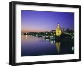 Torre Del Oro and Rio Guadelquivir in the Evening, Seville (Sevilla), Andalucia (Andalusia), Spain-Rob Cousins-Framed Photographic Print