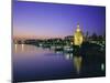 Torre Del Oro and Rio Guadelquivir in the Evening, Seville (Sevilla), Andalucia (Andalusia), Spain-Rob Cousins-Mounted Photographic Print