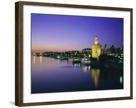 Torre Del Oro and Rio Guadelquivir in the Evening, Seville (Sevilla), Andalucia (Andalusia), Spain-Rob Cousins-Framed Photographic Print