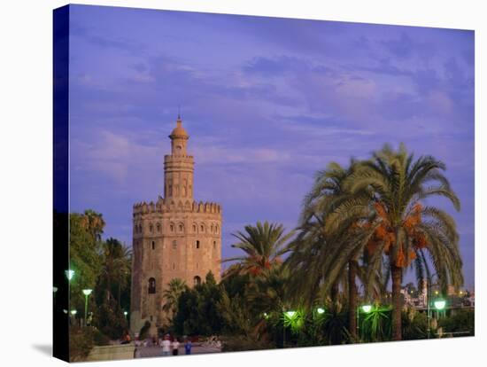 Torre Del Oro, Seville, Andalucia, Spain-John Miller-Stretched Canvas
