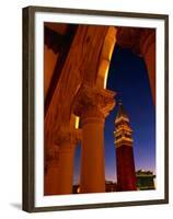 Torre Del'Orologio Framed by Facade of the Palazzo Ducale, Venetian Hotel and Casino, Las Vegas-Ryan Fox-Framed Premium Photographic Print