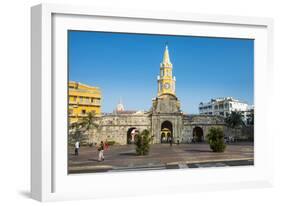 Torre del Reloj Publico (Public Clock Tower), UNESCO World Heritage Site, Cartagena, Colombia, Sout-Michael Runkel-Framed Photographic Print