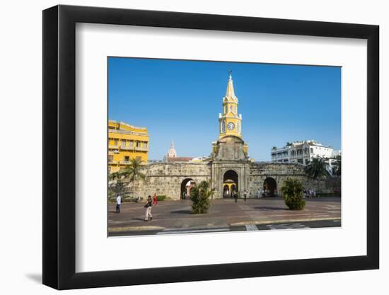 Torre del Reloj Publico (Public Clock Tower), UNESCO World Heritage Site, Cartagena, Colombia, Sout-Michael Runkel-Framed Photographic Print