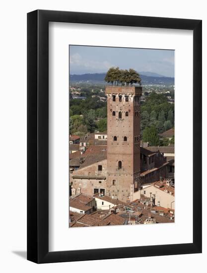 Torre Guinigi Topped by Holm Oak Tree, Lucca, Tuscany, Italy, Europe-Stuart Black-Framed Photographic Print