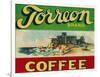 Torreon Coffee Label-Lantern Press-Framed Art Print