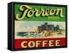 Torreon Coffee Label-Lantern Press-Framed Stretched Canvas