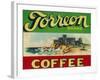 Torreon Coffee Label-Lantern Press-Framed Art Print