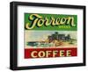 Torreon Coffee Label-Lantern Press-Framed Art Print