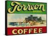 Torreon Coffee Label-Lantern Press-Framed Stretched Canvas